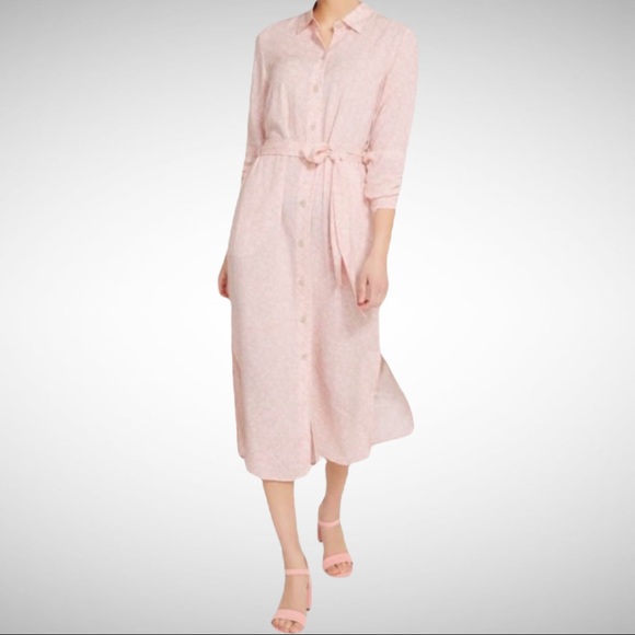 Joe Fresh Pink Floral Button Front Dress S - Picture 2 of 9